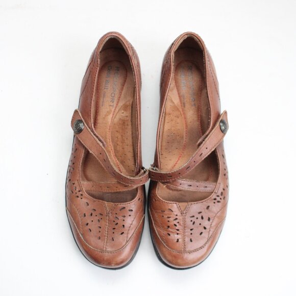 Rockport Cobb Hill Women's Brown Leather Pearl-Ch Mary Jane Flats Size 8 - Picture 5 of 8